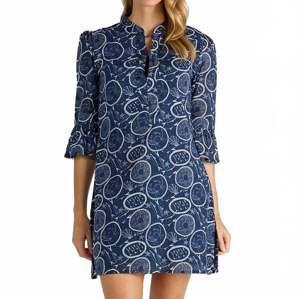 NEW JUDE CONNALLY thea cotton voile dress in ocean treasure navy